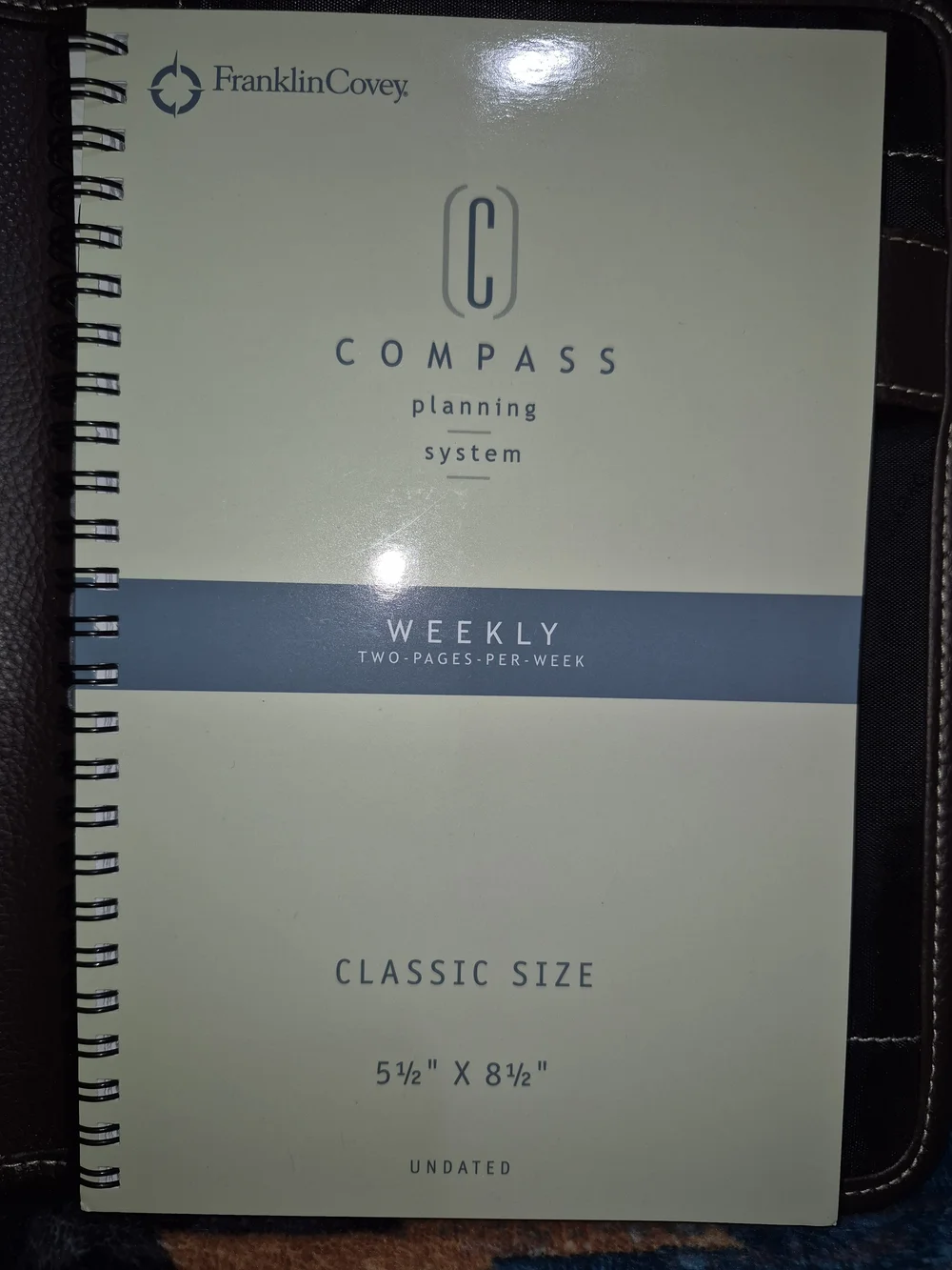 🔥New! Franklin Covey Chocolate Synthetic Leather Organizer Planner Classic